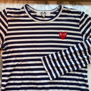Comme des Garcons PLAY Striped Long Sleeve Tee